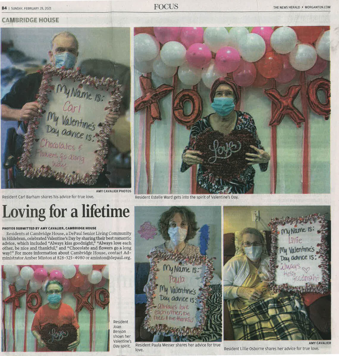 Cambridge House Valentine's Day, 2.20.21 Morganton News Herald