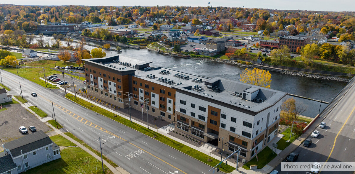 Lock 7 Apartments Exterior Drone View 2