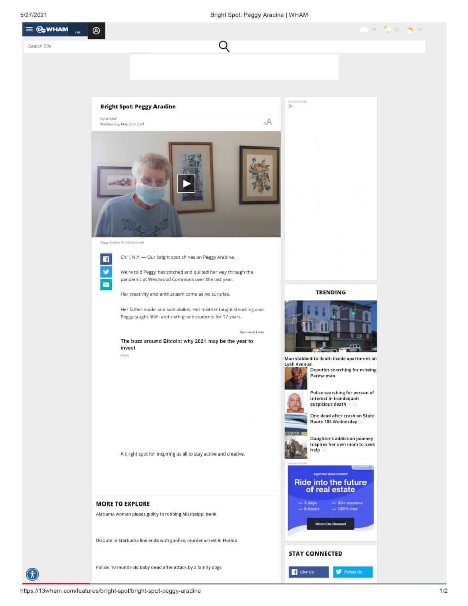 Bright Spot Peggy Aradine 13 WHAM