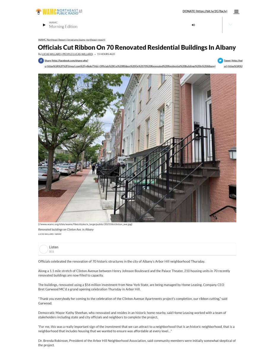 Officials Cut Ribbon On 70 Renovated Residential Buildings In Albany WAMC 1