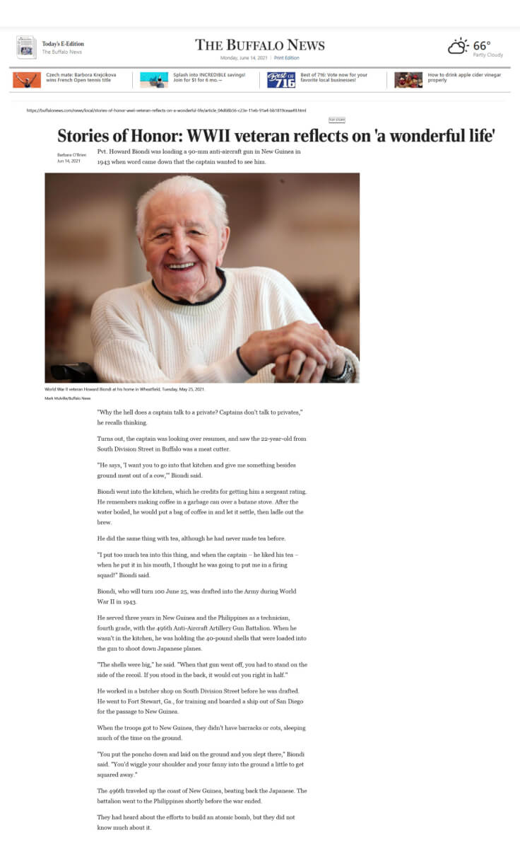 Stories Of Honor WWII Veteran Reflects On 'a Wonderful Life' Local News Buffalonews.com 1