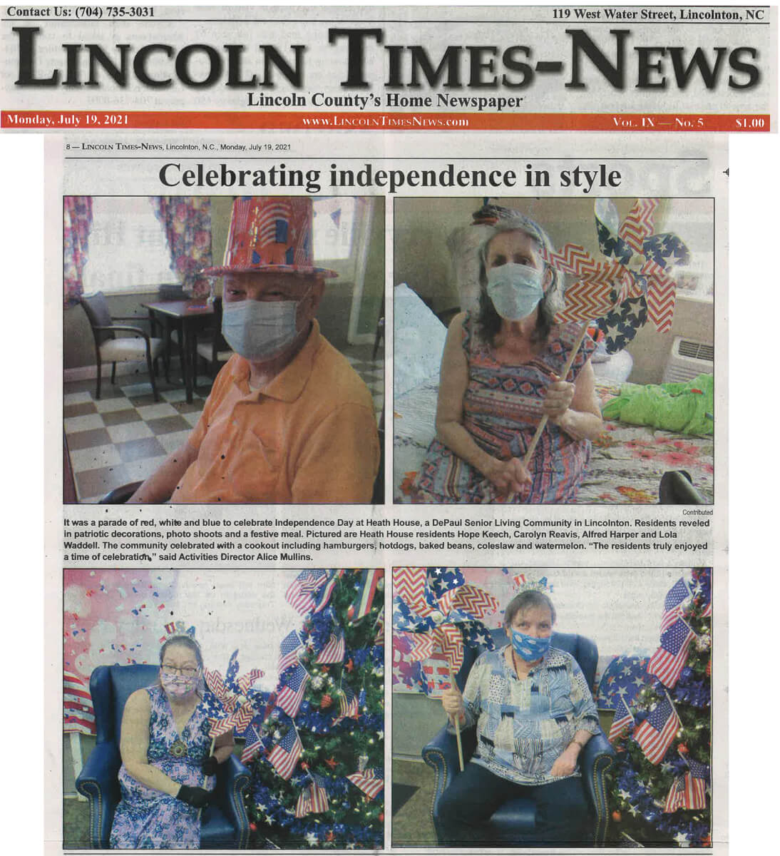 Heath House Fourth Of July, 7.19.21 Lincoln Times News (new)