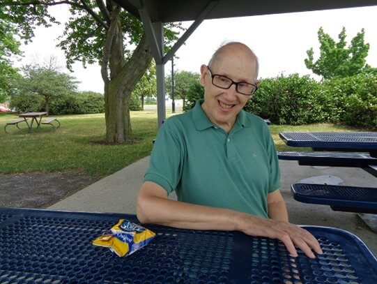 Rick Keller enjoys a picnic at Kershaw Park