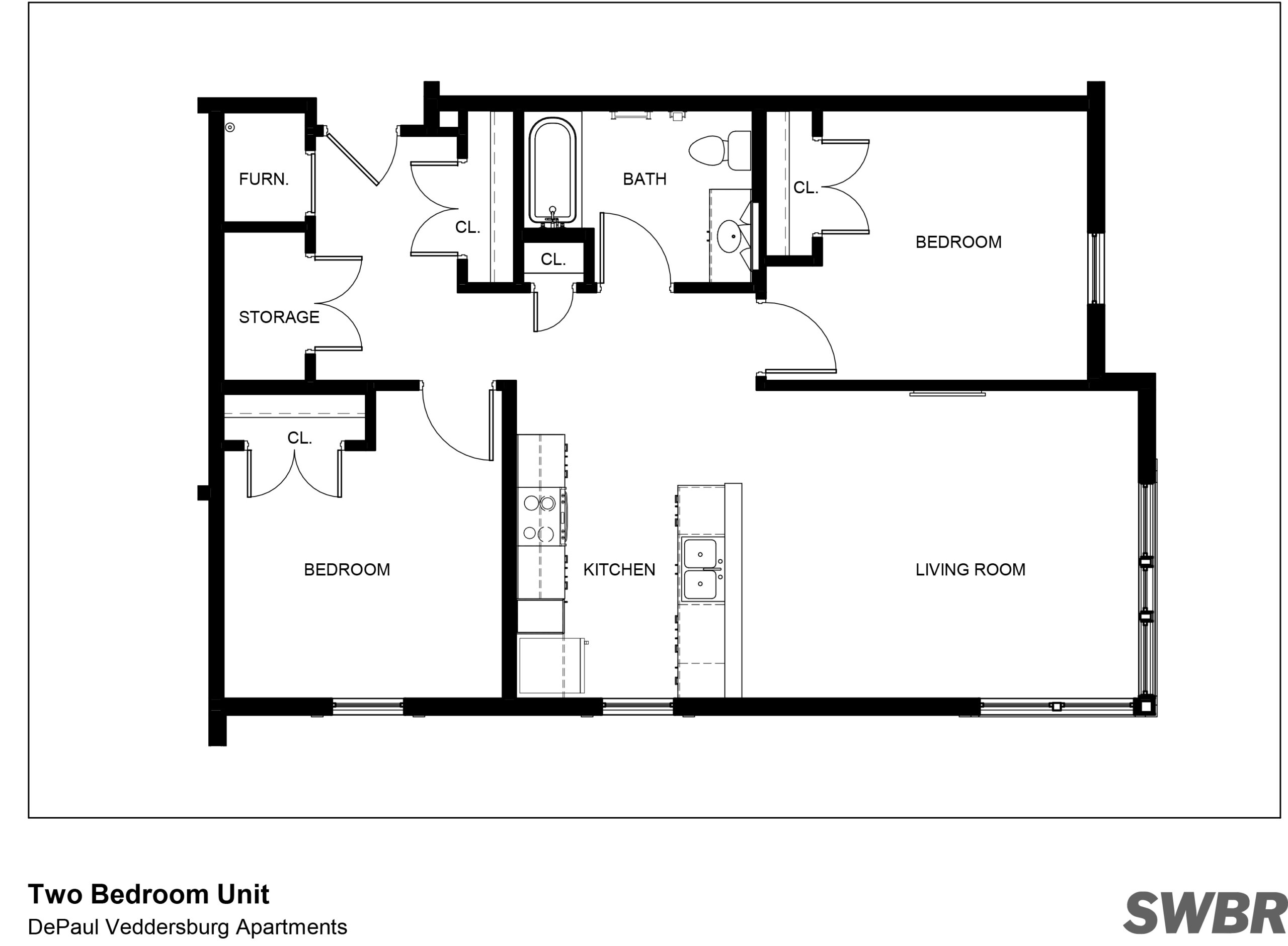 Veddersburg Apartments Two Bedroom Floor Plan