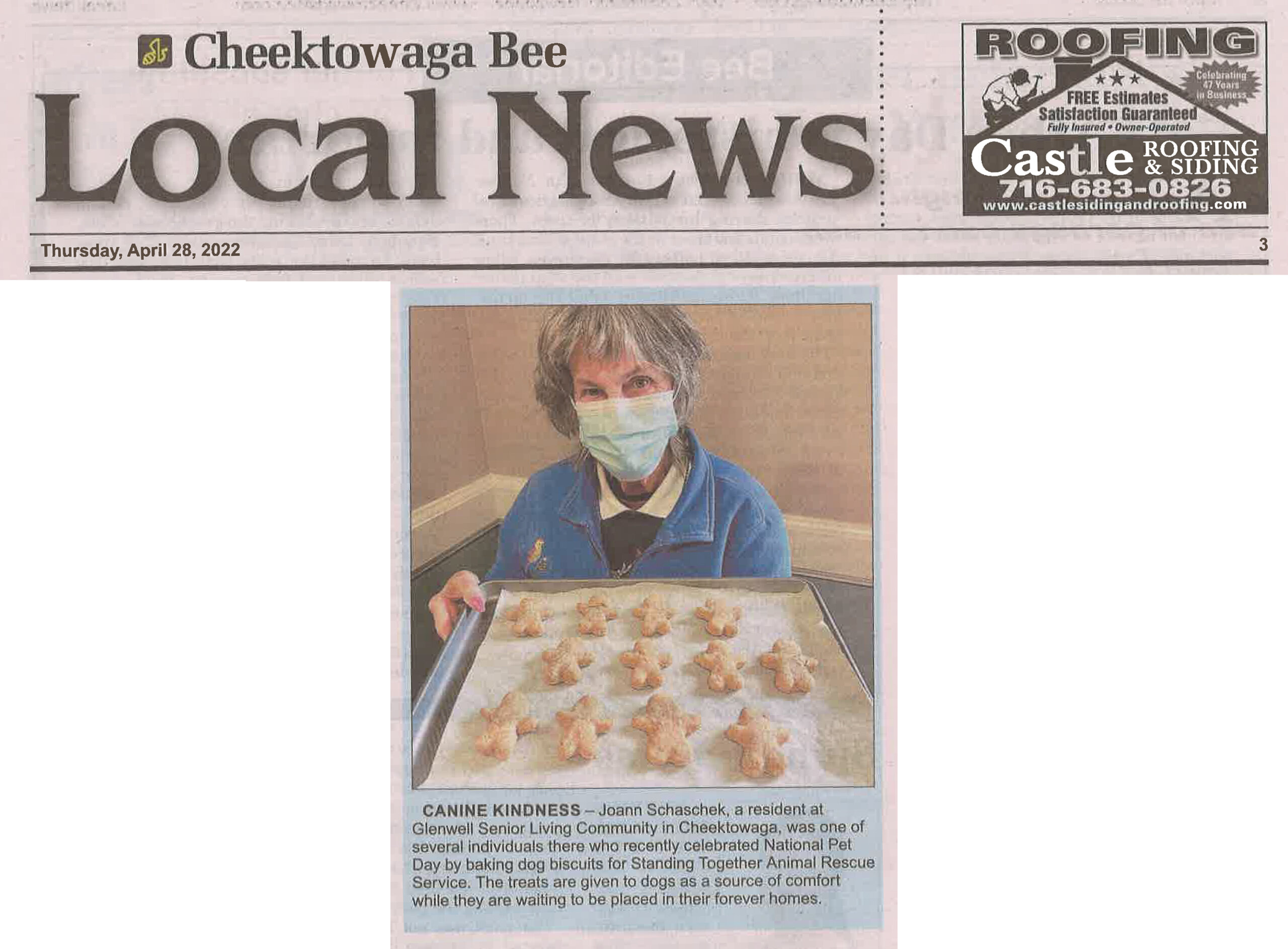Glenwell Dog Treats Cheektowaga Bee April 28 2022