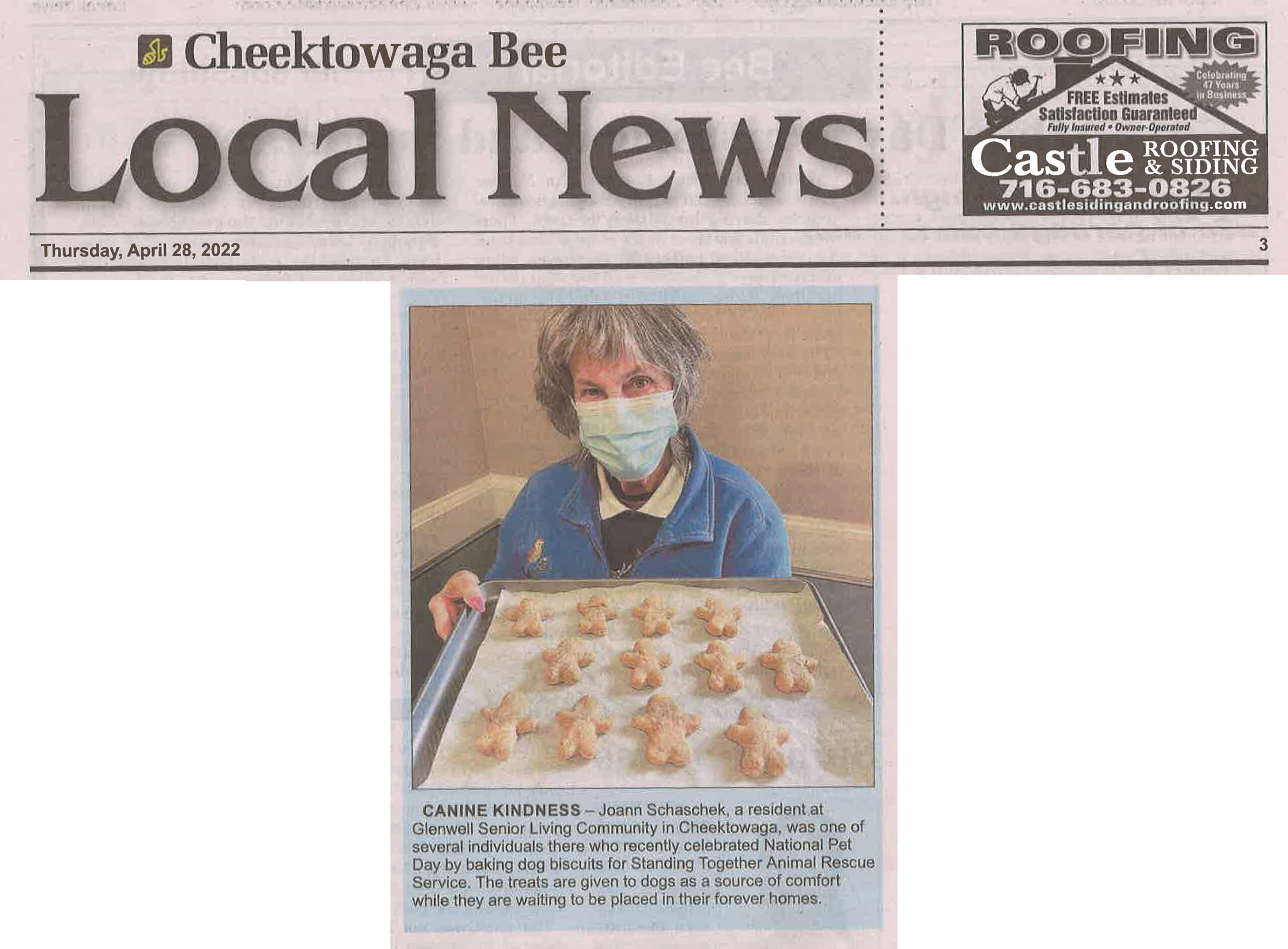 Glenwell Dog Treats Cheektowaga Bee April 28 2022