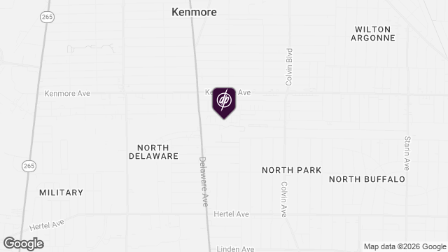 Map showing location of Pan-American Square Apartments Community Residence-Single Room Occupancy Program