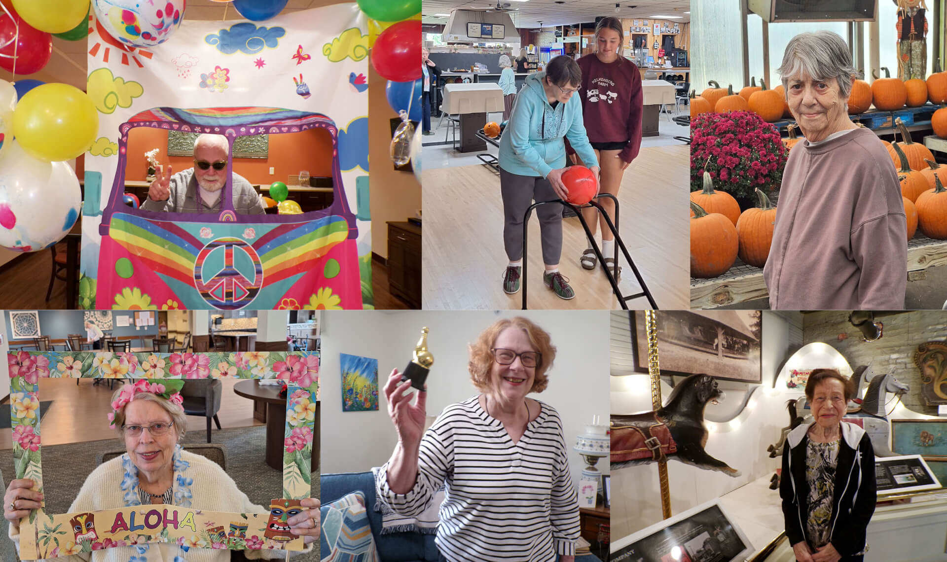 Photo collage of seniors participating in activities