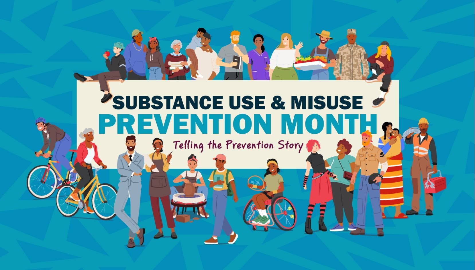 Graphic depciting people in a variety of poses