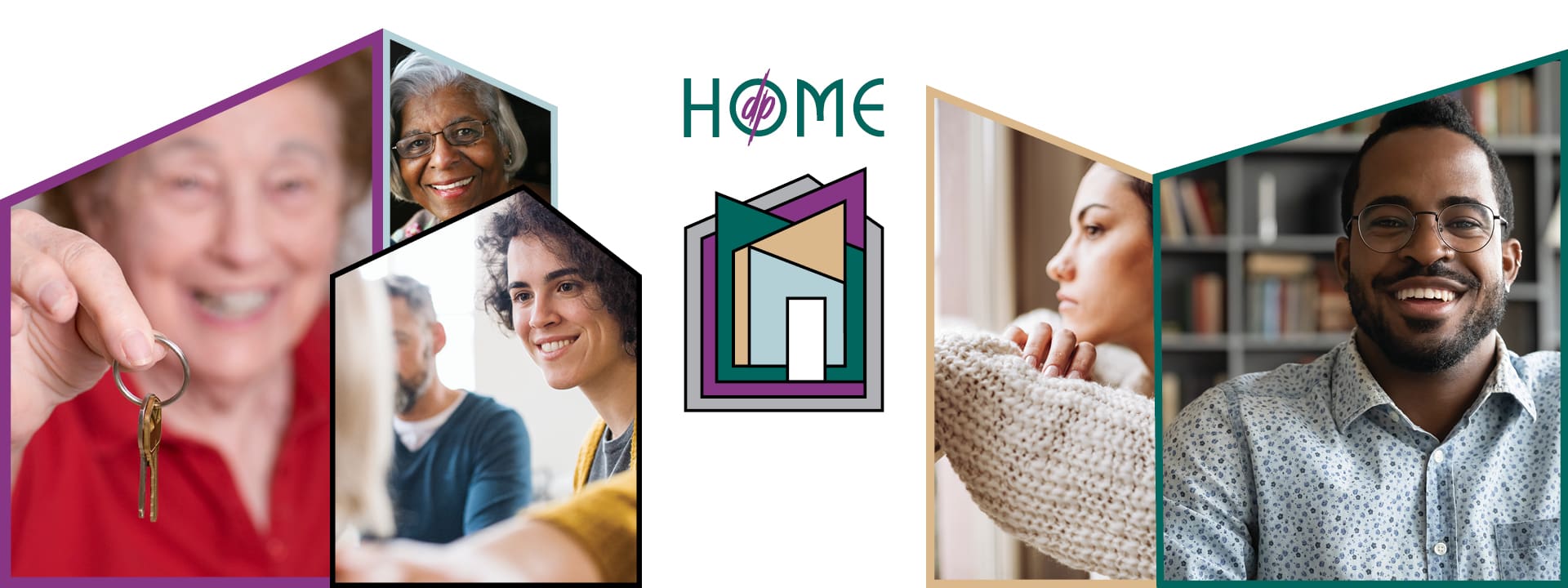 People and hands in the shape of a home