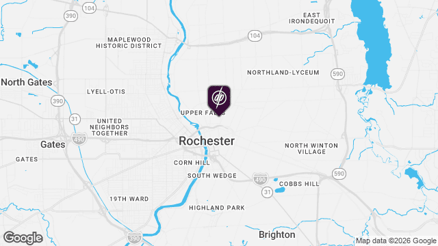 Map showing location of True North Apartments