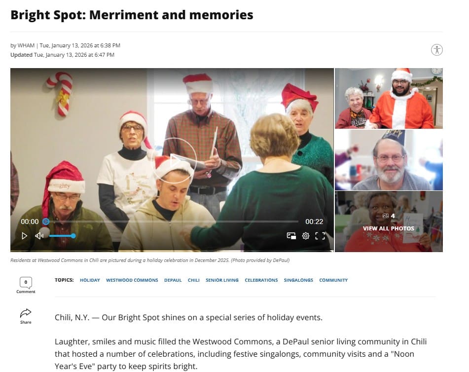 Screenshot of television news article 