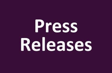 White text reading Press Releases is centered on a solid dark purple background.