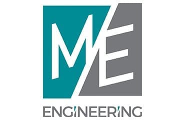 Logo featuring the letters ME split diagonally, with M on a teal background and E on a gray background. Below, the word ENGINEERING is written in uppercase letters.
